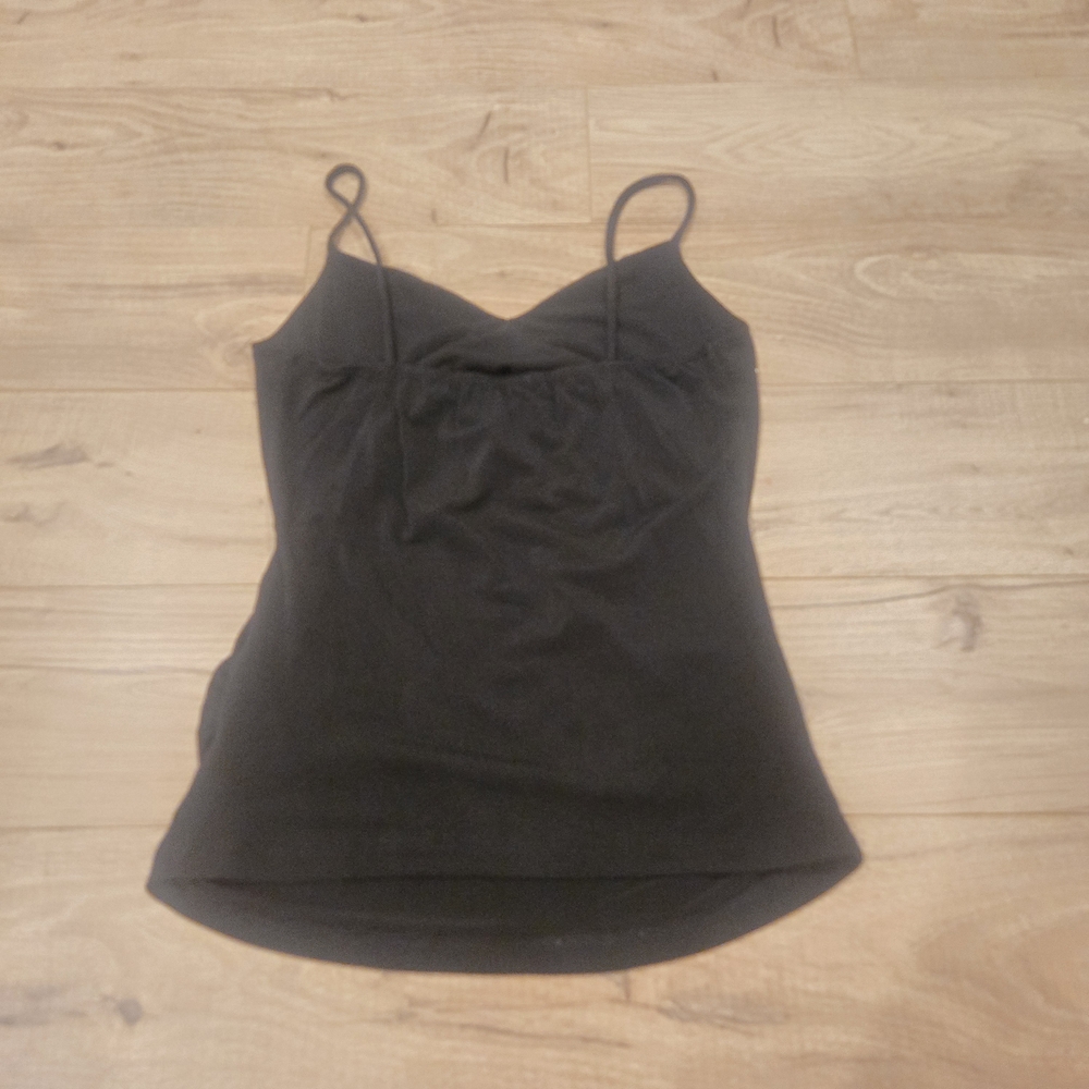 Vintage Y2K 90s McBling Rhinestone Embellished Cami Top Black/Silver size Small - Picture 3 of 4